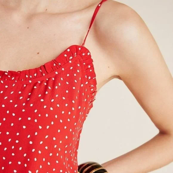 Anthropologie Seen Worn Kept Polka Dot Slip Dress - Picture 2 of 12